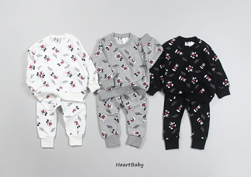 HEARTBABY - Korean Children Fashion - #Kfashion4kids - Micket Pattern Top Bottom Set