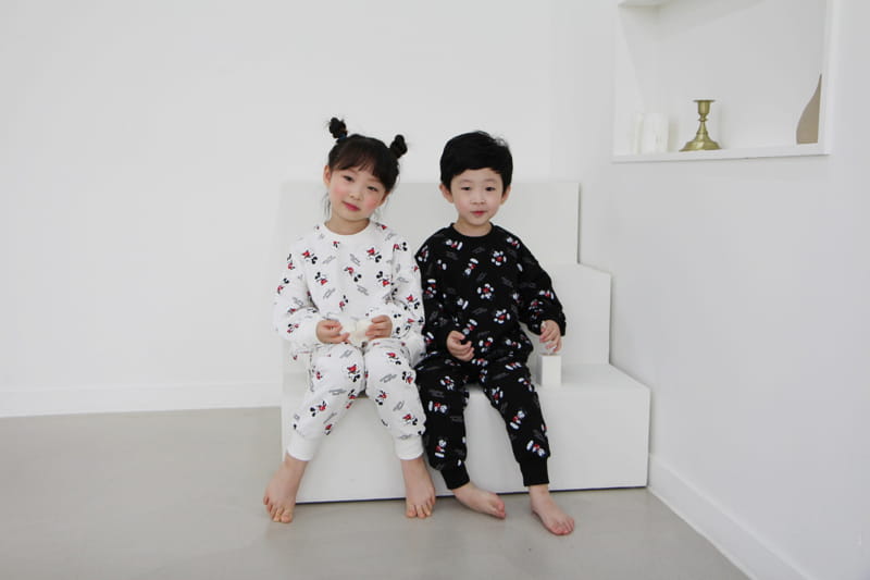 HEARTBABY - Korean Children Fashion - #Kfashion4kids - Micket Pattern Top Bottom Set - 6