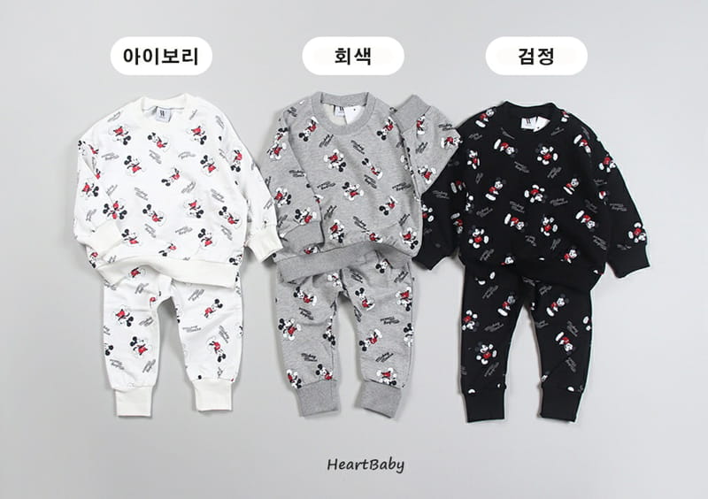 HEARTBABY - Korean Children Fashion - #Kfashion4kids - Micket Pattern Top Bottom Set - 9
