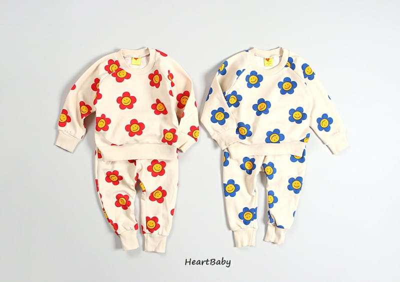 HEARTBABY - Korean Children Fashion - #Kfashion4kids - Daisy Top Bottom Set