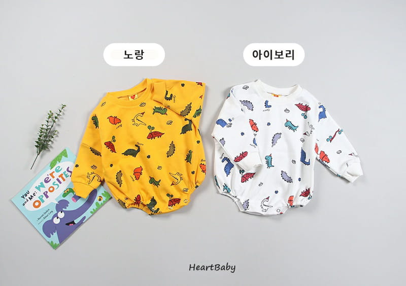 HEARTBABY - Korean Children Fashion - #Kfashion4kids - Bebe Dino Bodysuit - 2