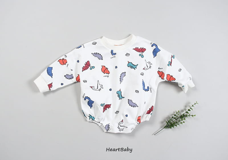 HEARTBABY - Korean Children Fashion - #Kfashion4kids - Bebe Dino Bodysuit - 8