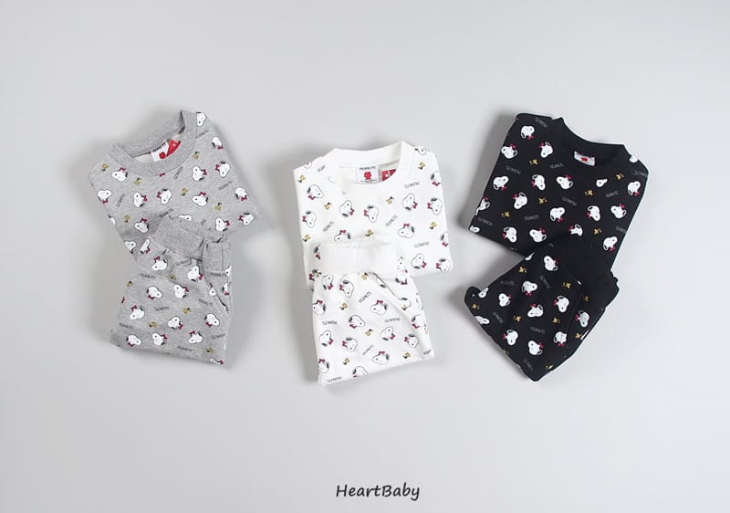 HEARTBABY - Korean Children Fashion - #Kfashion4kids - Snoophy Pattern Top Bottom Set  - 4
