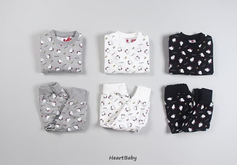 HEARTBABY - Korean Children Fashion - #Kfashion4kids - Snoophy Pattern Top Bottom Set  - 5