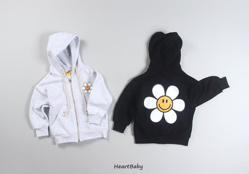 HEARTBABY - Korean Children Fashion - #Kfashion4kids - Sun Flower Hoody Zip-up