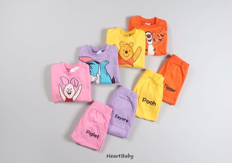 HEARTBABY - Korean Children Fashion - #Kfashion4kids - Pooh and Friends Top Bottom Set - 2
