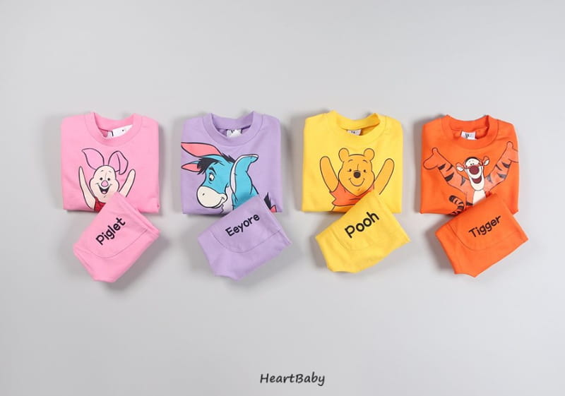 HEARTBABY - Korean Children Fashion - #Kfashion4kids - Pooh and Friends Top Bottom Set - 3