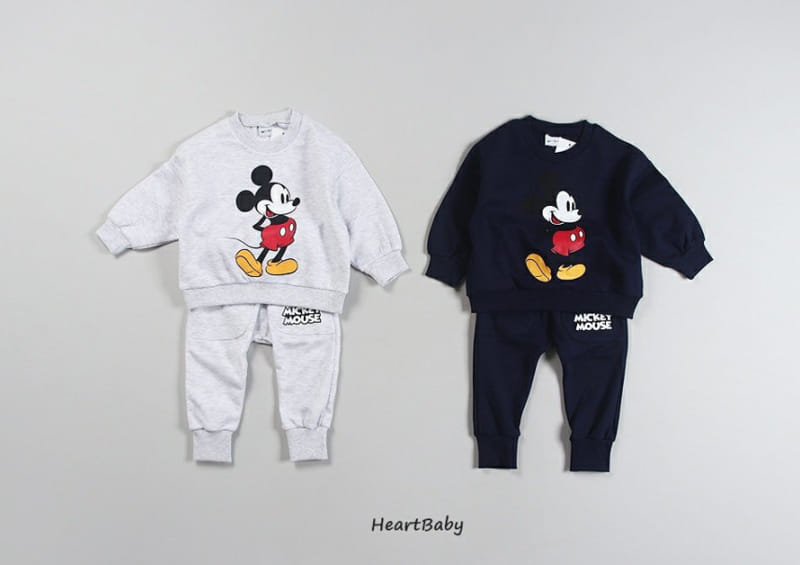 HEARTBABY - Korean Children Fashion - #Kfashion4kids - Mickey Top Bottom Set