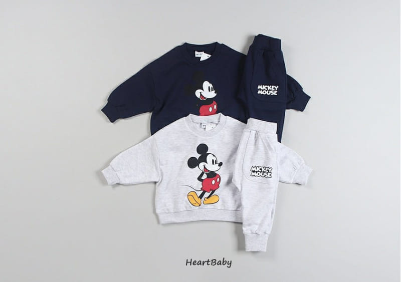 HEARTBABY - Korean Children Fashion - #Kfashion4kids - Mickey Top Bottom Set - 2