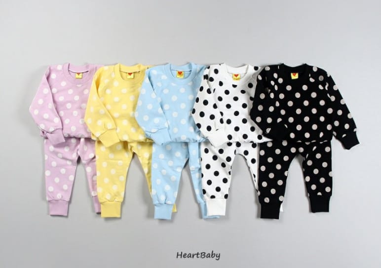 HEARTBABY - Korean Children Fashion - #Kfashion4kids - Dot Top Bottom Set