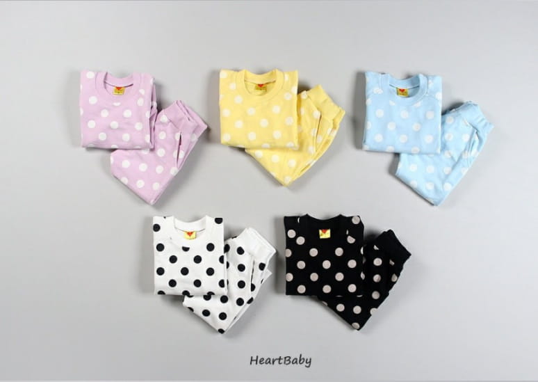 HEARTBABY - Korean Children Fashion - #Kfashion4kids - Dot Top Bottom Set - 2