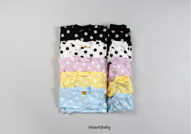 HEARTBABY - Korean Children Fashion - #Kfashion4kids - Dot Top Bottom Set - 3