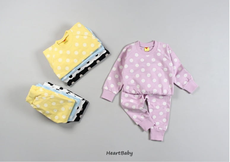 HEARTBABY - Korean Children Fashion - #Kfashion4kids - Dot Top Bottom Set - 5