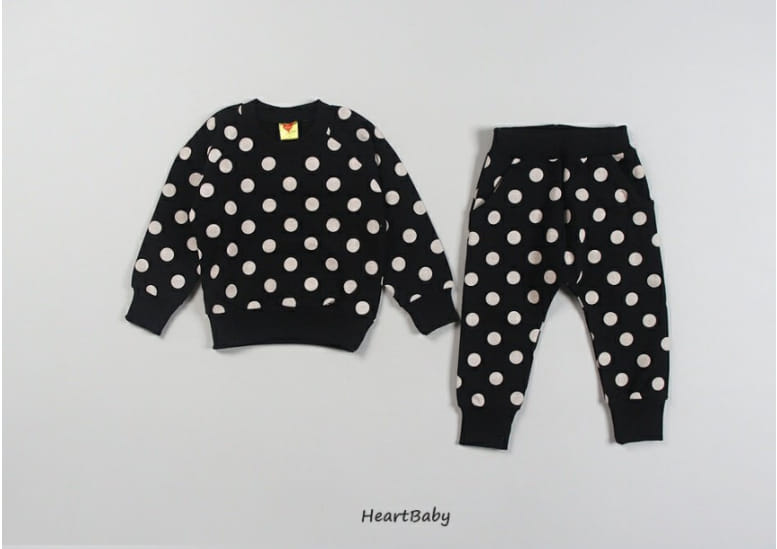 HEARTBABY - Korean Children Fashion - #Kfashion4kids - Dot Top Bottom Set - 6
