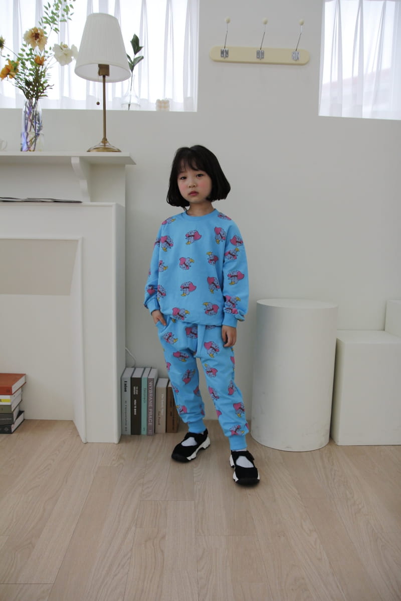 HEARTBABY - Korean Children Fashion - #Kfashion4kids - Dumbo Pattern Top Bottom Set - 10