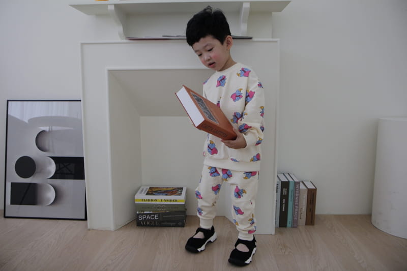 HEARTBABY - Korean Children Fashion - #Kfashion4kids - Dumbo Pattern Top Bottom Set - 11