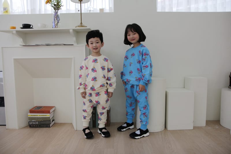 HEARTBABY - Korean Children Fashion - #Kfashion4kids - Dumbo Pattern Top Bottom Set - 2