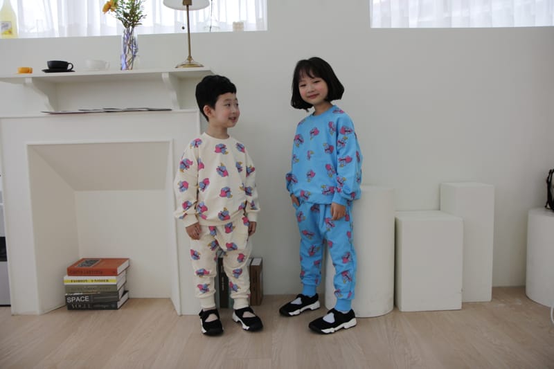 HEARTBABY - Korean Children Fashion - #Kfashion4kids - Dumbo Pattern Top Bottom Set - 3