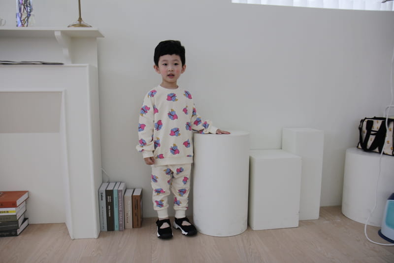 HEARTBABY - Korean Children Fashion - #Kfashion4kids - Dumbo Pattern Top Bottom Set - 4