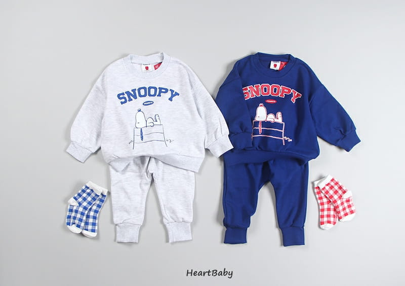 HEARTBABY - Korean Children Fashion - #Kfashion4kids - Snoophy Top Bottom Set