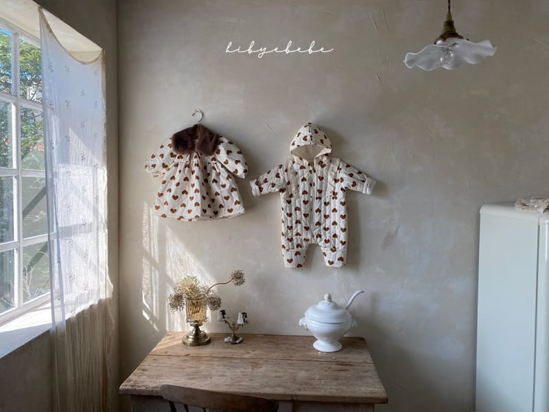 HI BYEBEBE - Korean Children Fashion - #Kfashion4kids - Love Me Love Me Padding One-piece with Collar