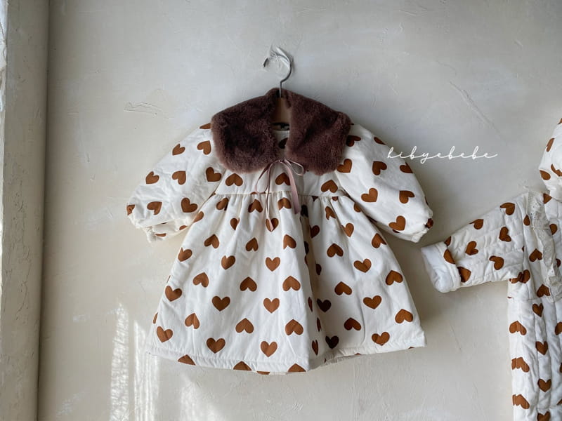 HI BYEBEBE - Korean Children Fashion - #Kfashion4kids - Love Me Love Me Padding One-piece with Collar - 2