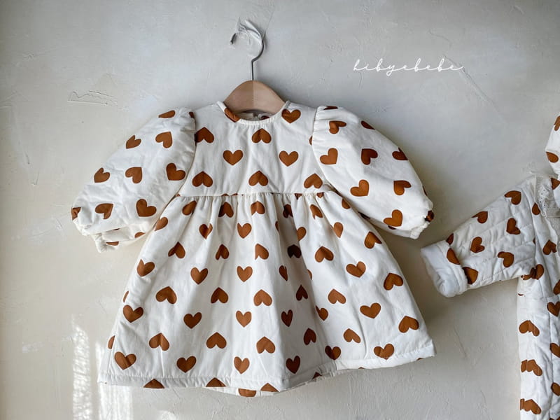 HI BYEBEBE - Korean Children Fashion - #Kfashion4kids - Love Me Love Me Padding One-piece with Collar - 5