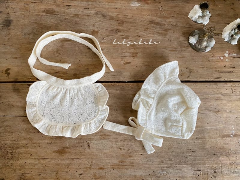HI BYEBEBE - Korean Children Fashion - #Kfashion4kids - Bosong Lace Apron Bonnet Set - 2