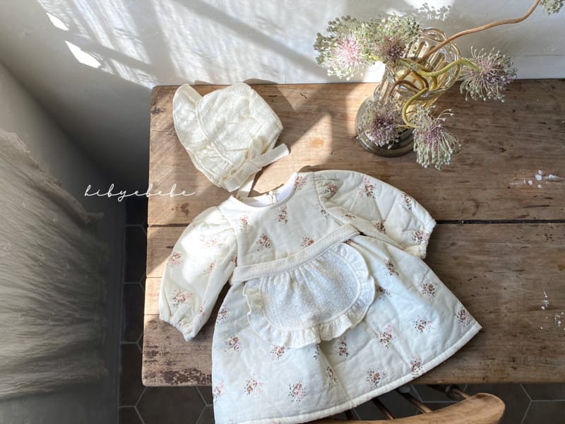 HI BYEBEBE - Korean Children Fashion - #Kfashion4kids - Bosong Lace Apron Bonnet Set - 7