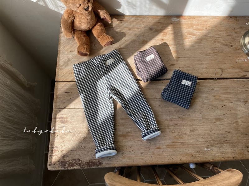 HI BYEBEBE - Korean Children Fashion - #Kfashion4kids - Check Mink Leggings