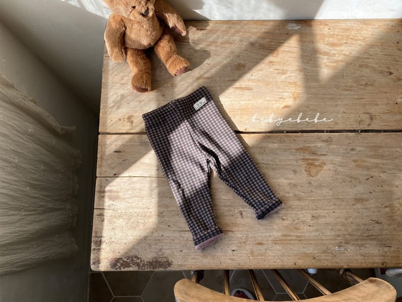 HI BYEBEBE - Korean Children Fashion - #Kfashion4kids - Check Mink Leggings - 5