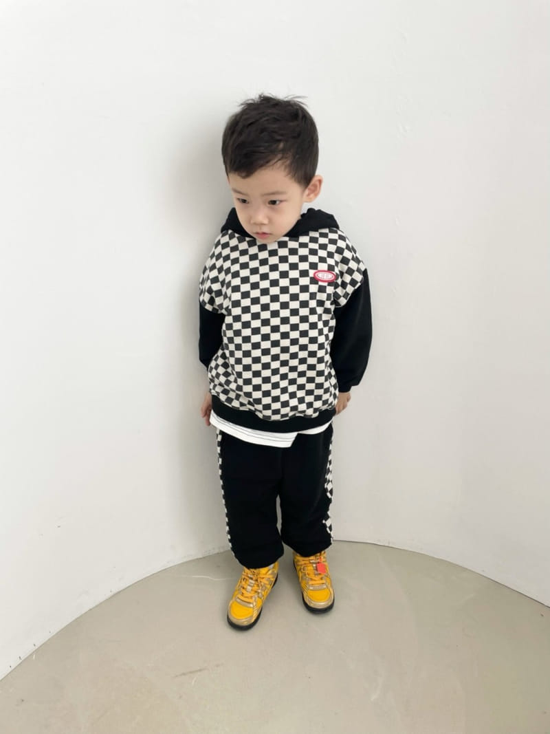 HYVAA - Korean Children Fashion - #Kfashion4kids - Half Check Top Bottom Set