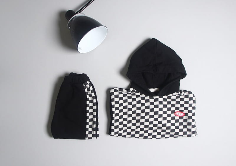 HYVAA - Korean Children Fashion - #Kfashion4kids - Half Check Top Bottom Set - 3