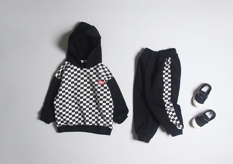 HYVAA - Korean Children Fashion - #Kfashion4kids - Half Check Top Bottom Set - 4