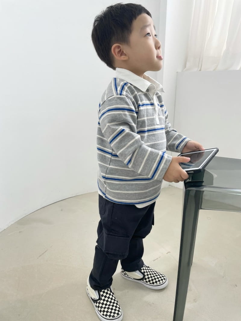 HYVAA - Korean Children Fashion - #Kfashion4kids - Campus Stripes Collar Tee - 3