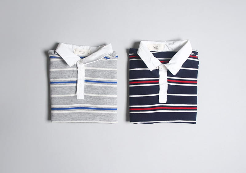 HYVAA - Korean Children Fashion - #Kfashion4kids - Campus Stripes Collar Tee - 6