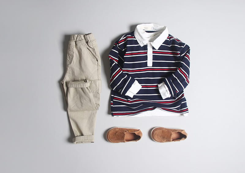 HYVAA - Korean Children Fashion - #Kfashion4kids - Campus Stripes Collar Tee - 8