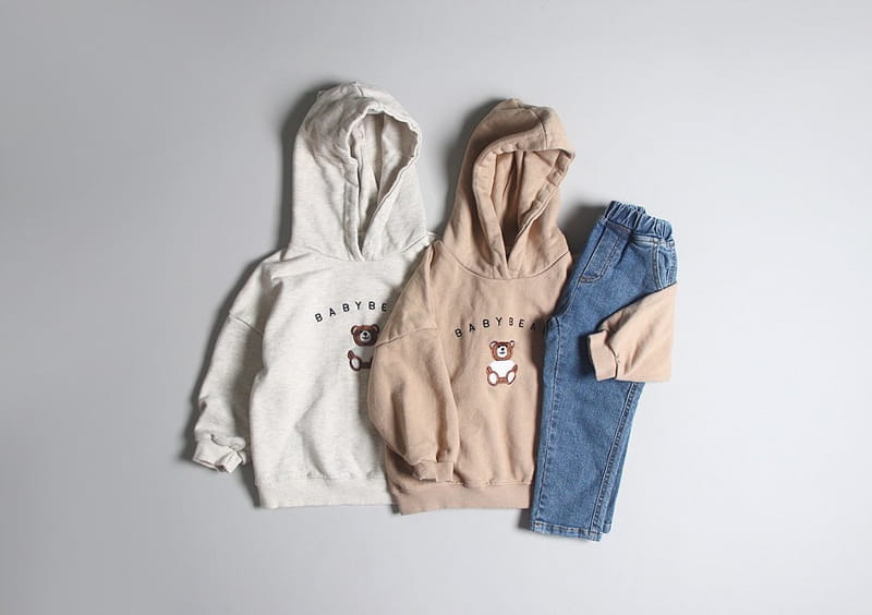 HYVAA - Korean Children Fashion - #Kfashion4kids - Bear Embroidery Hoody Tee - 10