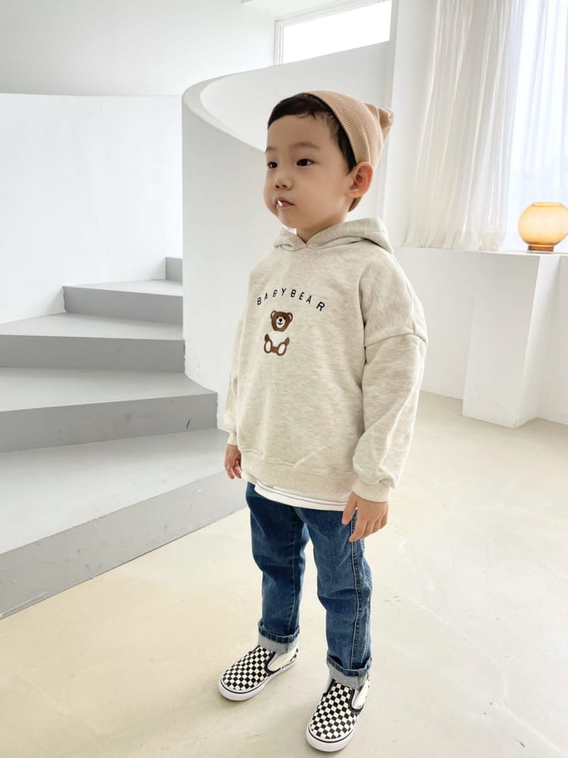 HYVAA - Korean Children Fashion - #Kfashion4kids - Bear Embroidery Hoody Tee - 2