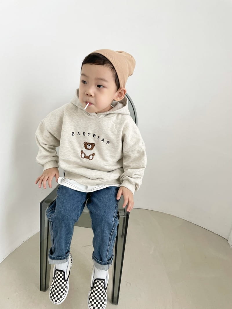HYVAA - Korean Children Fashion - #Kfashion4kids - Bear Embroidery Hoody Tee - 3