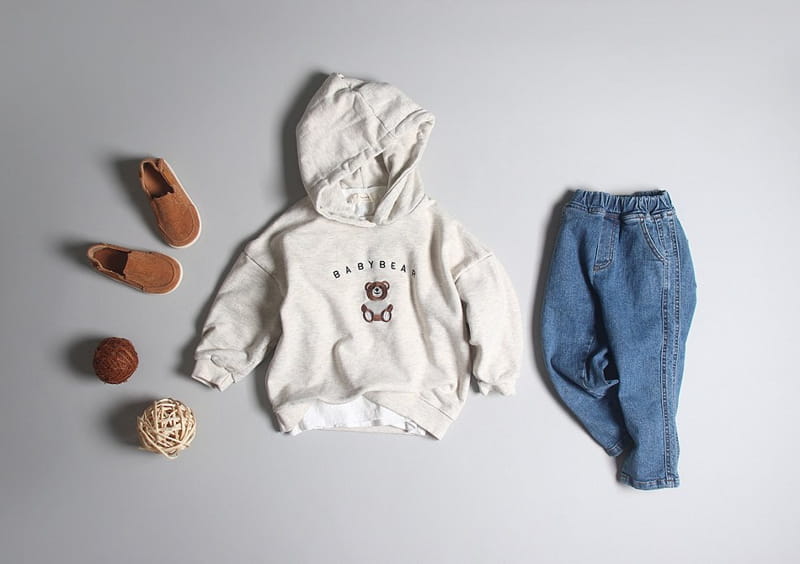 HYVAA - Korean Children Fashion - #Kfashion4kids - Bear Embroidery Hoody Tee - 7