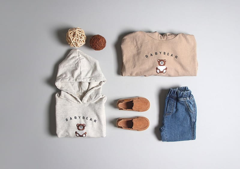 HYVAA - Korean Children Fashion - #Kfashion4kids - Bear Embroidery Hoody Tee - 8