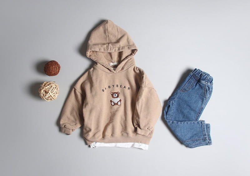 HYVAA - Korean Children Fashion - #Kfashion4kids - Bear Embroidery Hoody Tee - 9