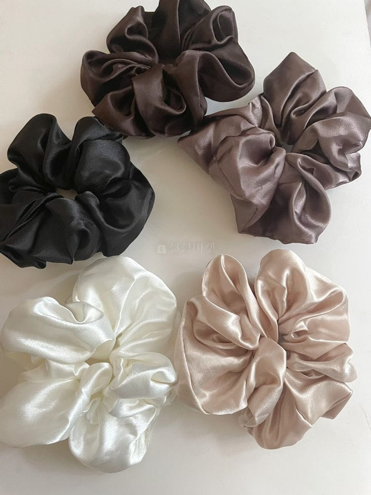 JELLYJELLY - Korean Children Fashion - #Kfashion4kids - Big Silk Scrunchy [set of 5]