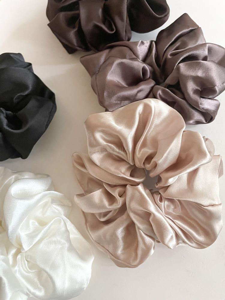 JELLYJELLY - Korean Children Fashion - #Kfashion4kids - Big Silk Scrunchy [set of 5] - 2