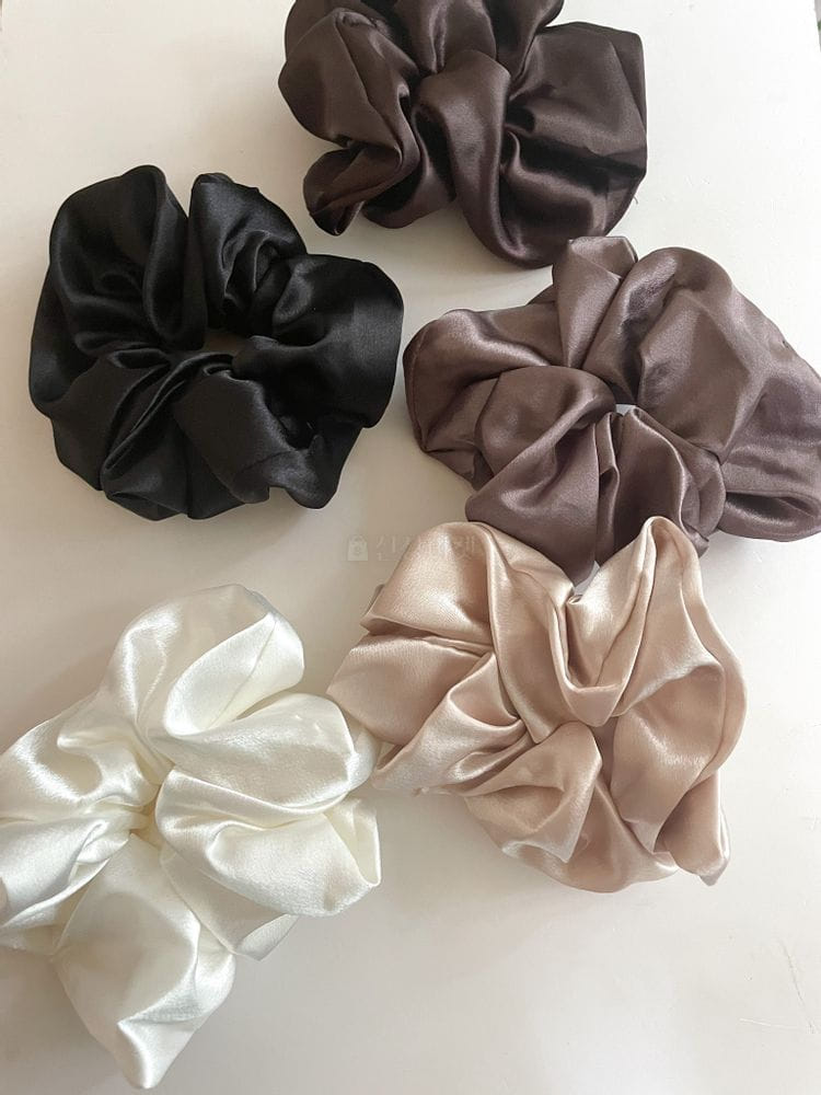 JELLYJELLY - Korean Children Fashion - #Kfashion4kids - Big Silk Scrunchy [set of 5] - 3