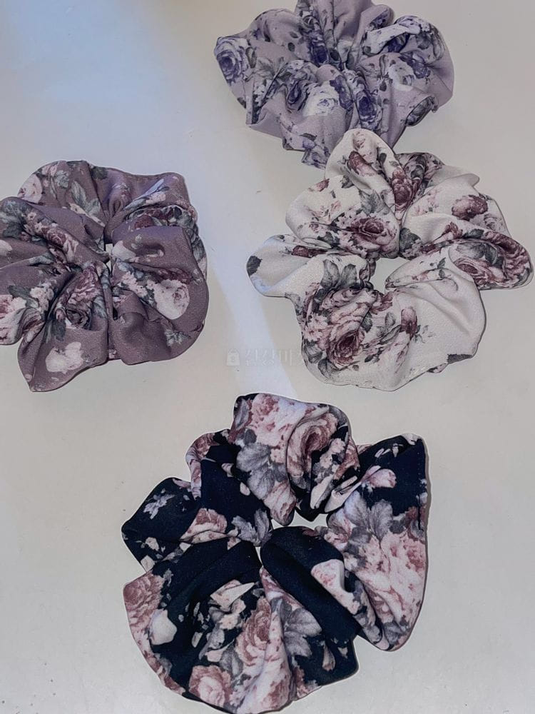 JELLYJELLY - Korean Children Fashion - #Kfashion4kids - Lovely Vintage Floral Scrunchy [set of 4]