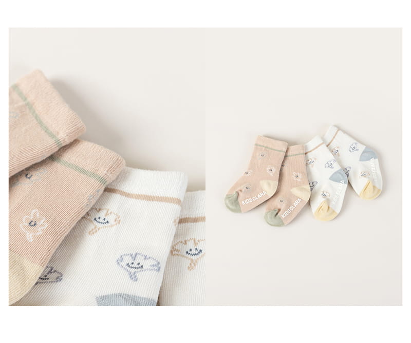 KIDS CLARA - Korean Children Fashion - #Kfashion4kids - Folling Baby Socks [set of 5] - 5