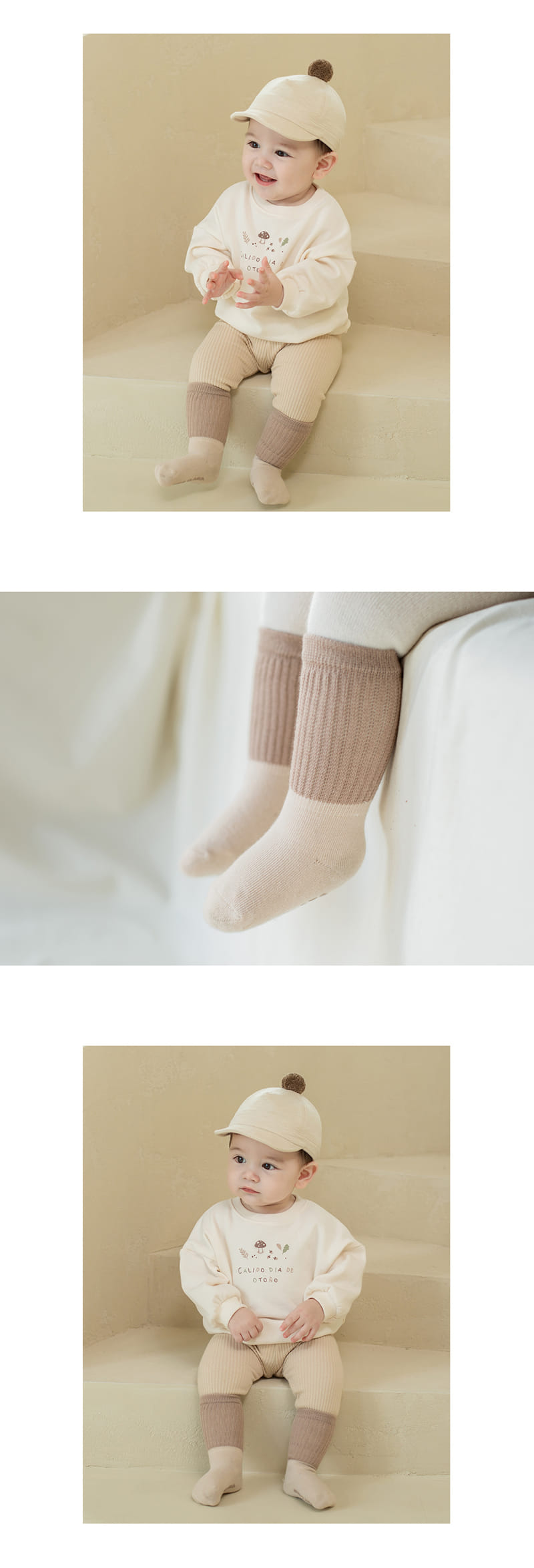 KIDS CLARA - Korean Children Fashion - #Kfashion4kids - Trend Warmer Baby Socks 3-in-1 [set of 5] - 5