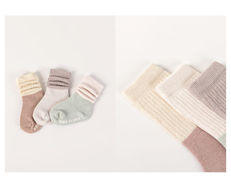 KIDS CLARA - Korean Children Fashion - #Kfashion4kids - Trend Warmer Baby Socks 3-in-1 [set of 5] - 6